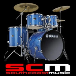 Yamaha Gigmaker PLUS Fusion Drum Kit Blue Ice Glitter Finish With Paiste PST3 Cymbals