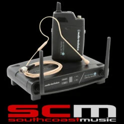 Audio-Technica System 10 Digital Wireless Belt Pack System With Lightweight PRO92cW-TH Beige Omni-Directional Headset Microphone