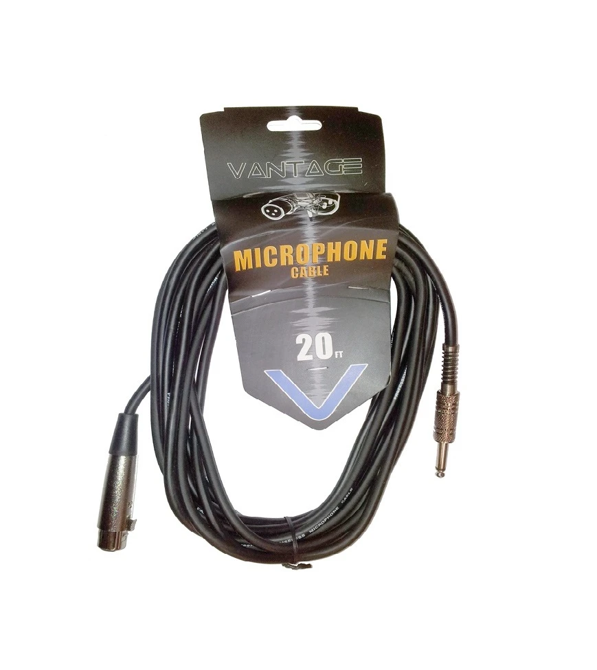 VANTAGE VCM045 PRO QUALITY 20FT MICROPHONE CABLE 6 METER XLR TO JACK MIC LEAD 2 VANTAGE VCM045 PRO QUALITY 20FT MICROPHONE CABLE 6 METER XLR TO JACK MIC LEAD - Image 2