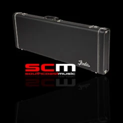 FENDER® STRATOCASTER And TELECASTER BLACK TOLEX GUITAR CASE With ORANGE PLUSH INTERIOR