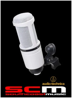 Audio Technica AT2020WH Cardioid Condenser Microphone With Stand Mount – Superb Recording Microphone -SCMUSIC p 26023 84359 large