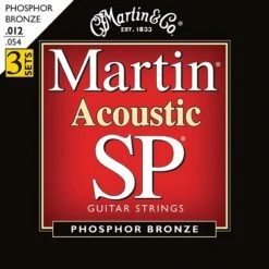 Martin MSP4100 PK3 Acoustic Guitar Strings 12/54 PH/BR 3 Pack