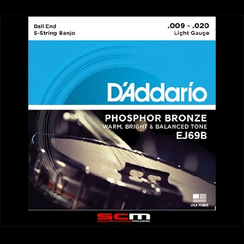 Daddario EJ69 Banjo String Set Phosphor Bronze Light Strings 1 Daddario EJ69 Banjo String Set Phosphor Bronze Light Strings