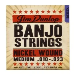 Jim Dunlop DBN10 Americana 5 Strings Banjo 10-23 Medium Gauge String Set