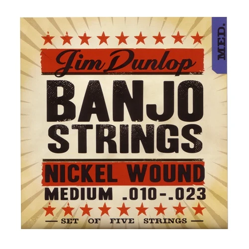 Jim Dunlop DBN10 Americana 5 Strings Banjo 10-23 Medium Gauge String Set 1 Jim Dunlop DBN10 Americana 5 Strings Banjo 10-23 Medium Gauge String Set