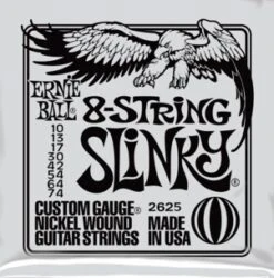 Ernie Ball E 2625 Electric Guitar Strings 10 To 74 8-String Set Suits Shecter