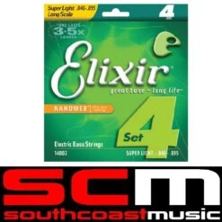 Elixir E14002 Nano Bass Guitar Strings Super Light Set 40 To 95