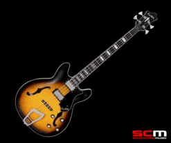 Hagstrom Viking Semi-Hollow Electric Bass Guitar Tobacco Sunburst Finish – Includes Hagstrom Case