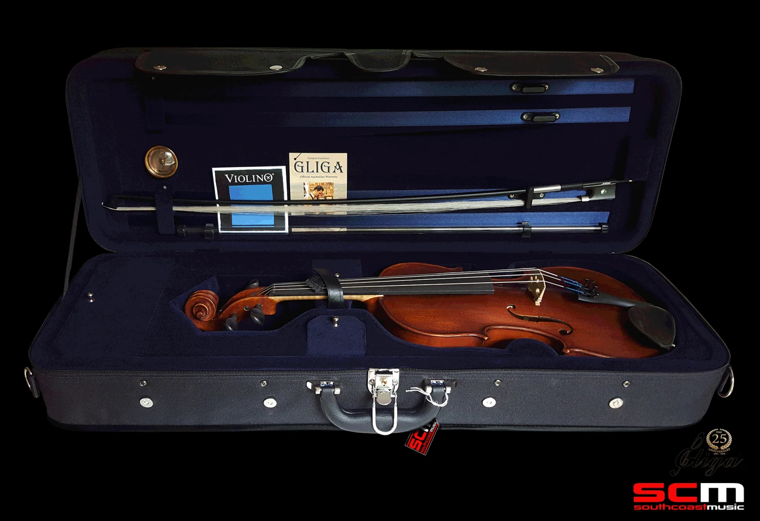 Gliga II 1/2 Size Violin Outfit Dark Antique Finish With Pirastro Violino Strings Inc Case And Brazilwood Bow 2 Gliga II 1/2 Size Violin Outfit Dark Antique Finish With Pirastro Violino Strings Inc Case And Brazilwood Bow - Image 2