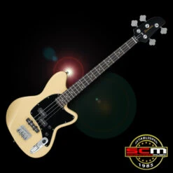 Ibanez Talman TMB30 IV Short Scale Electric Bass Guitar Ivory Gloss Finish Includes A Pro-SCM Setup