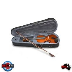 Valencia SV111 1/4 Quarter Size Student Violin Outfit With Case, Bow And Rosin – Factory Setup