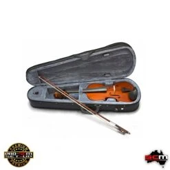 Valencia SV111 1/4 Quarter Size Student Violin Outfit With Case, Bow And Rosin Premium PRO-SCM Setup