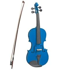 VALENTI Three Quarter Size 3/4 Violin Outfit Blue Finish With Bow & Case
